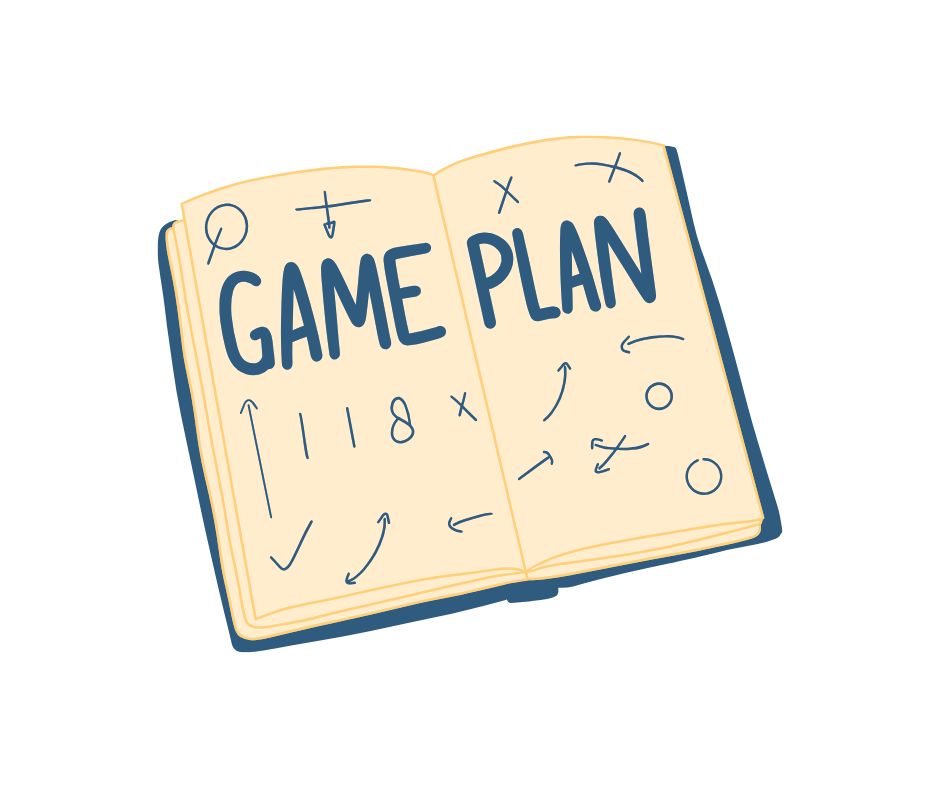 a game plan written in a playbook