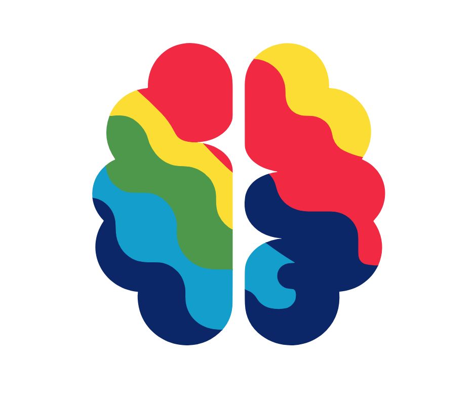 a rainbow brain that represents lots of different types of thinkers