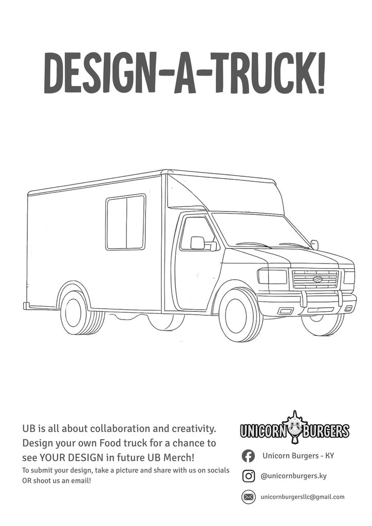Unicorn Burgers coloring page